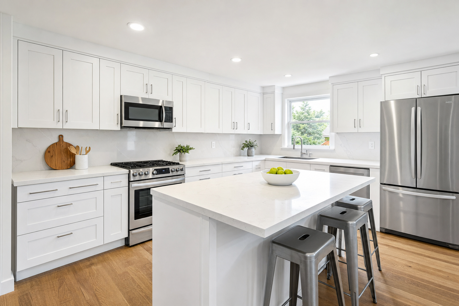 Restored kitchen after fire damage repair